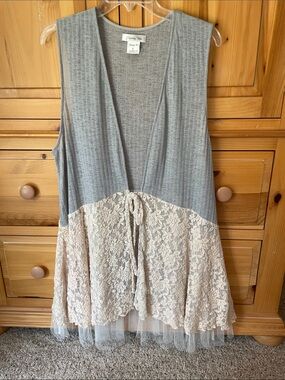 Paisley Vine lace and tulle cardigan/vest